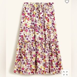 NWOT JCREW tie-waist midi skirt in summer garden floral